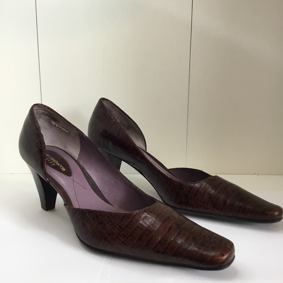 Women's Shoes Liz Claiborne Flex Heel/ Pumps Embossed Print Size 7.5 - Picture 11 of 12